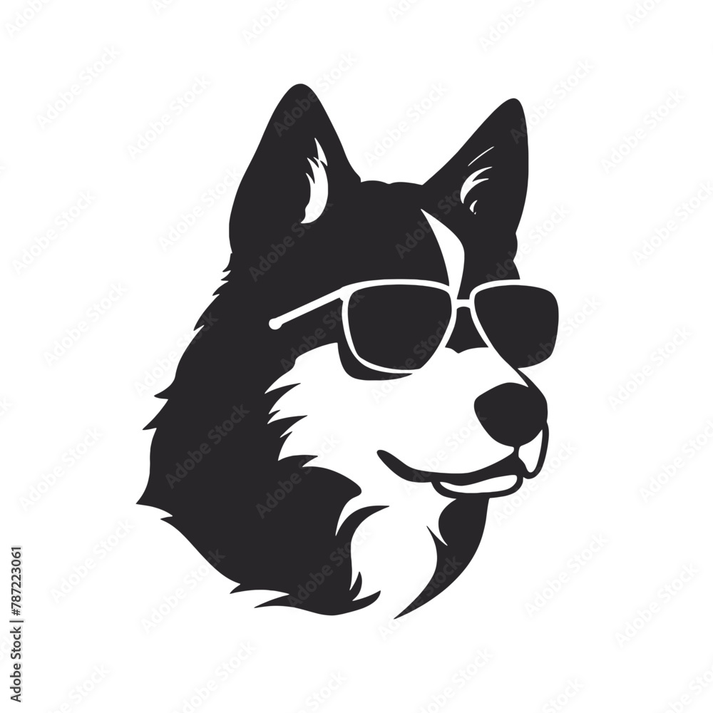 Siberian husky dog vector silhouette Siberian husky dog vector silhouette