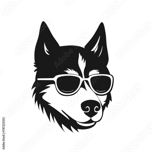 Siberian husky dog vector silhouette