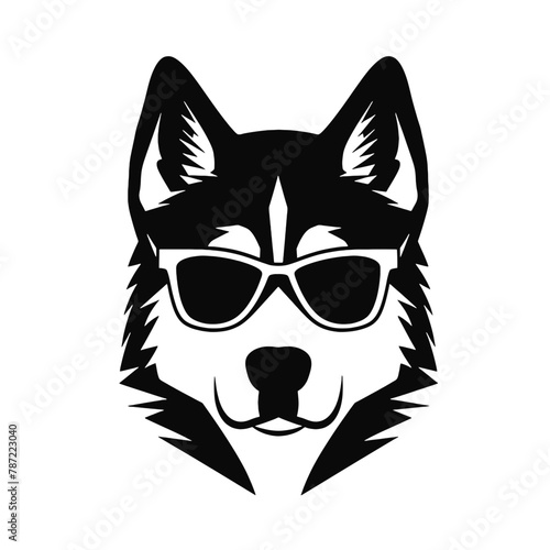 Siberian husky dog vector silhouette