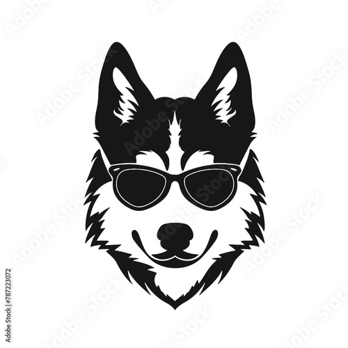 Siberian husky dog vector silhouette