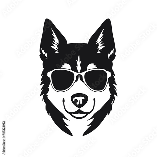 Siberian husky dog vector silhouette