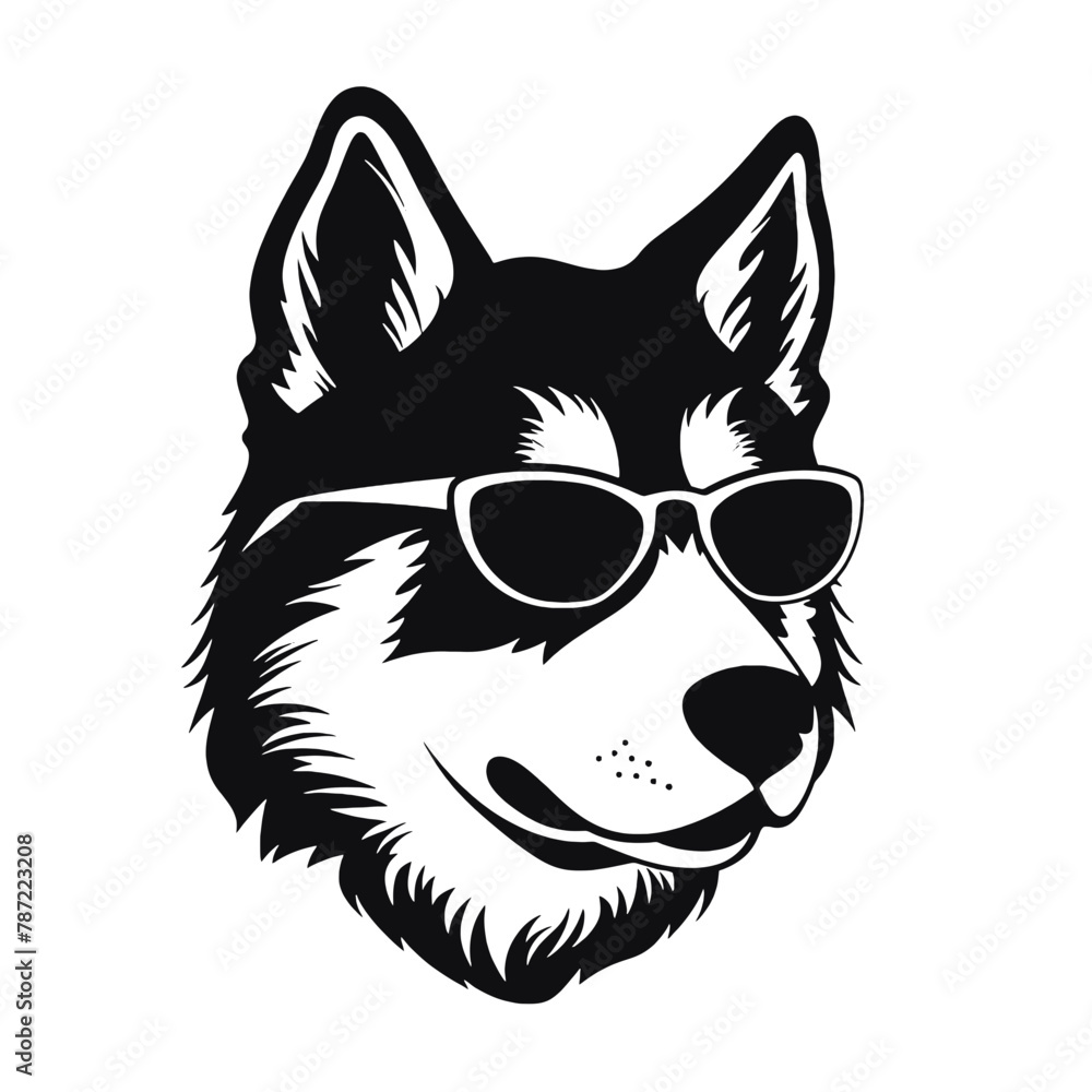 Siberian husky dog vector silhouette Siberian husky dog vector silhouette