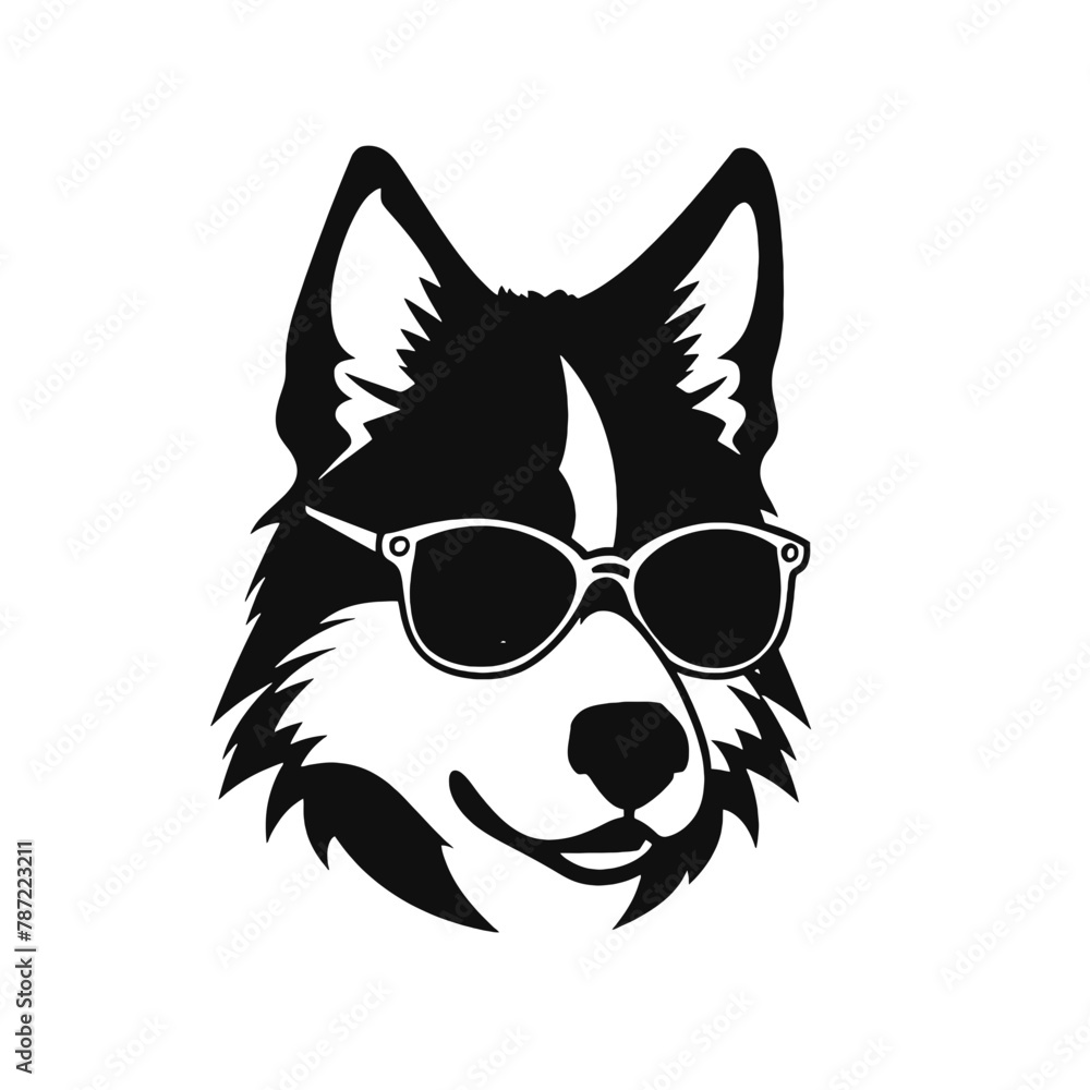 Siberian husky dog vector silhouette Siberian husky dog vector silhouette