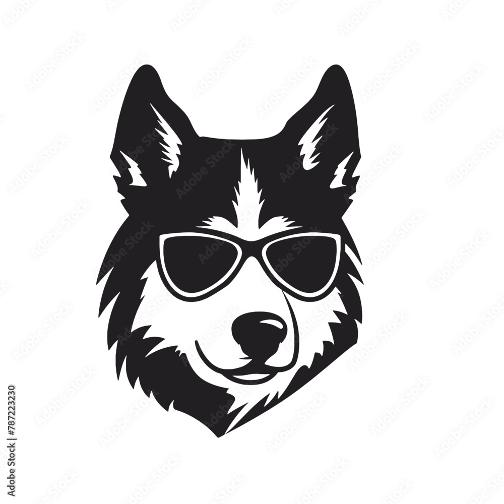 Siberian husky dog vector silhouette Siberian husky dog vector silhouette