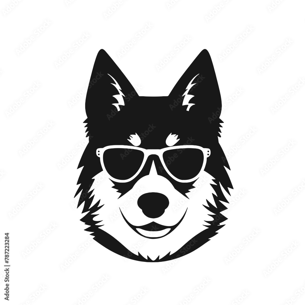 Siberian husky dog vector silhouette Siberian husky dog vector silhouette