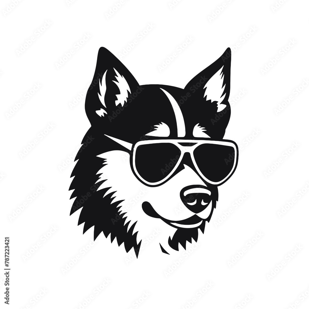 Siberian husky dog vector silhouette Siberian husky dog vector silhouette