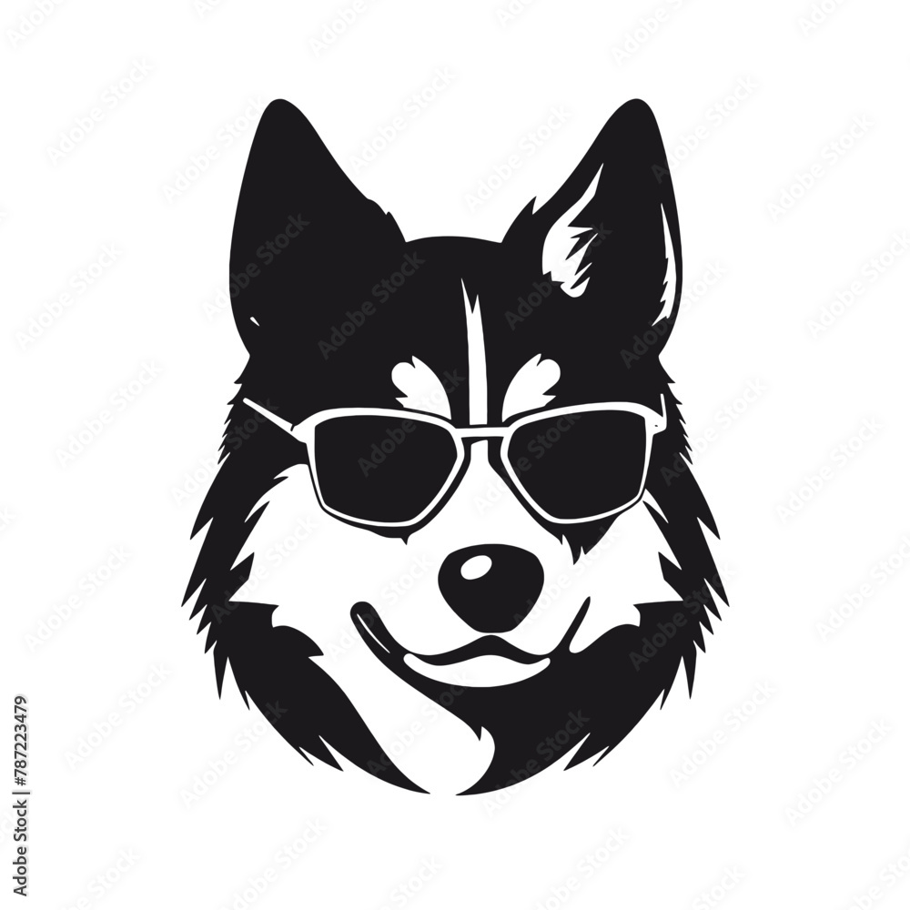 Siberian husky dog vector silhouette Siberian husky dog vector silhouette