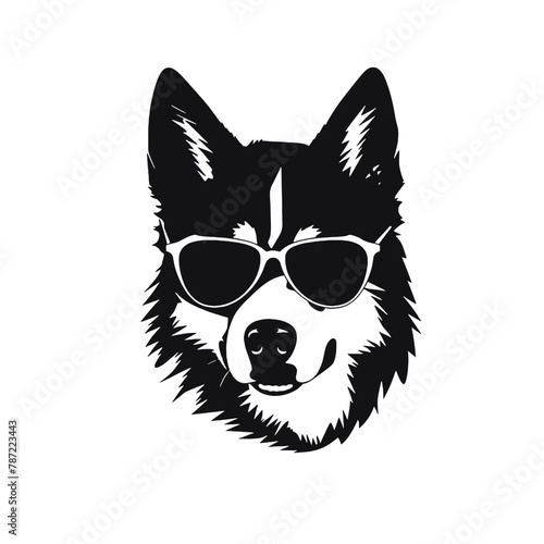 Siberian husky dog vector silhouette