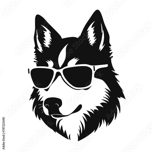 Husky dog silhouette