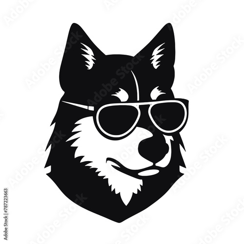 Husky dog silhouette