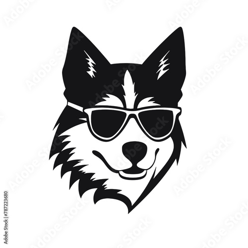 Husky dog silhouette