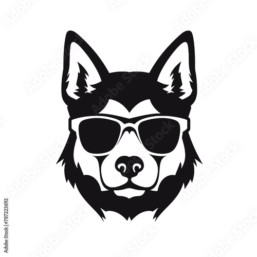 Husky dog silhouette