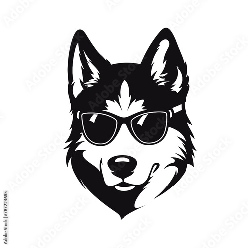 Husky dog silhouette