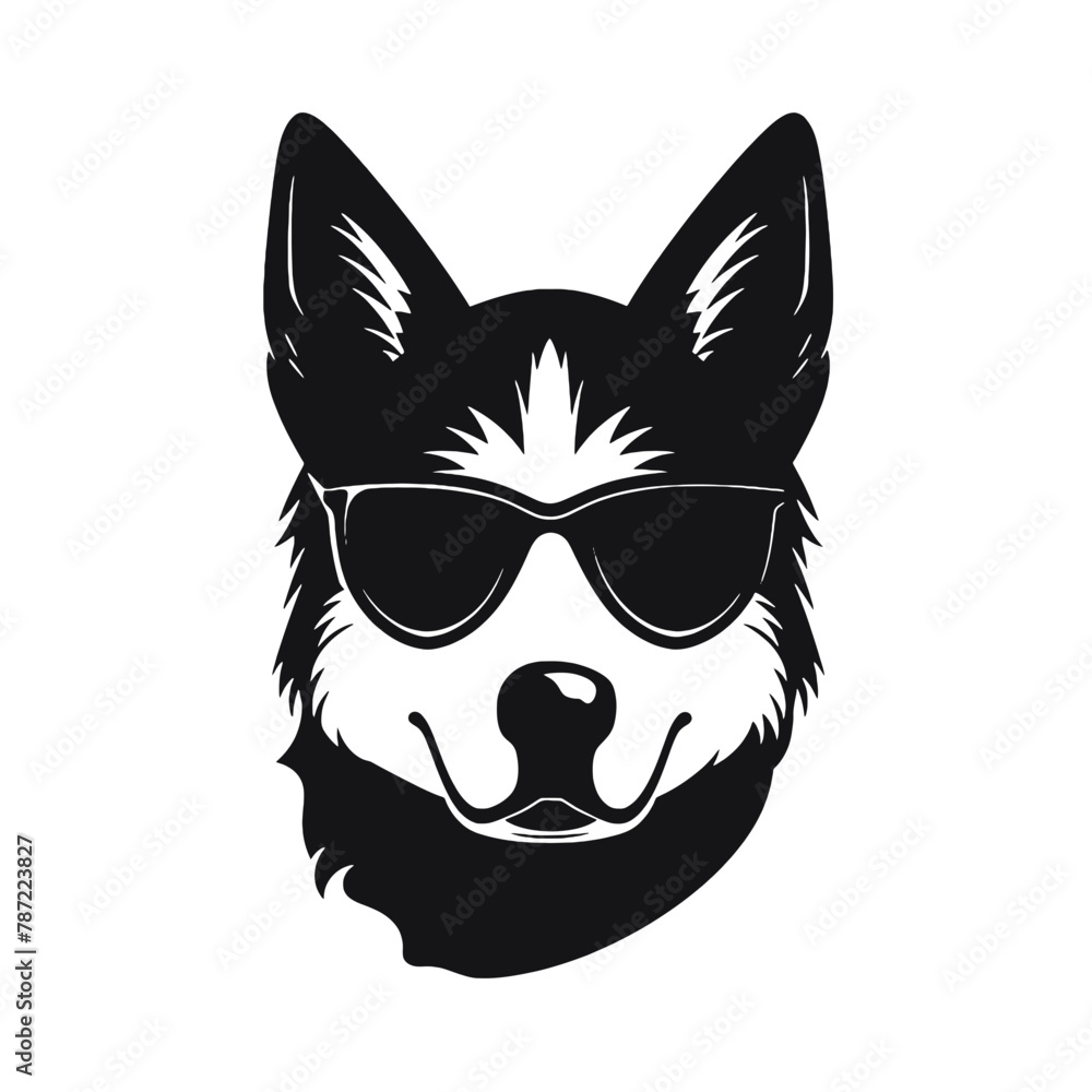 Husky dog silhouette Husky dog silhouette