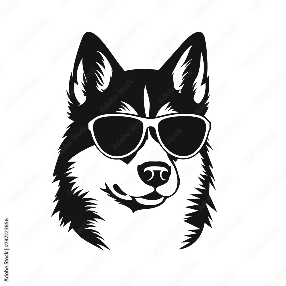 Fototapeta Husky dog silhouette