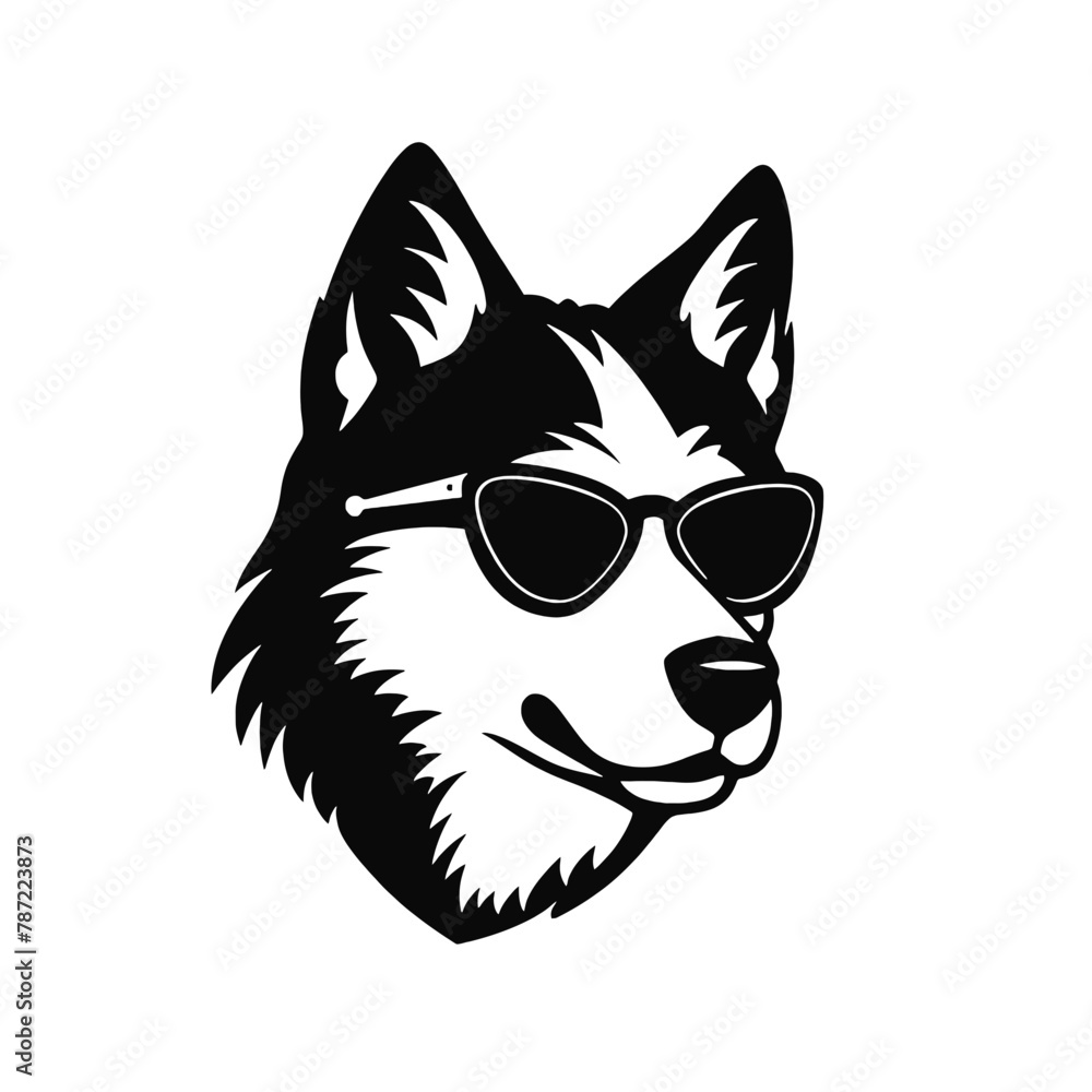 Husky dog silhouette Husky dog silhouette
