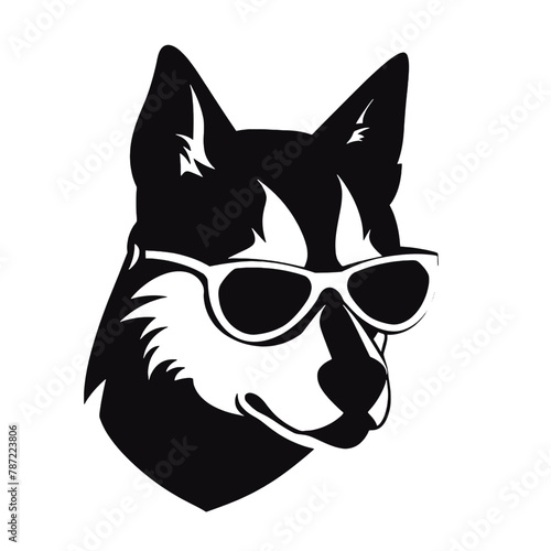 Husky dog silhouette