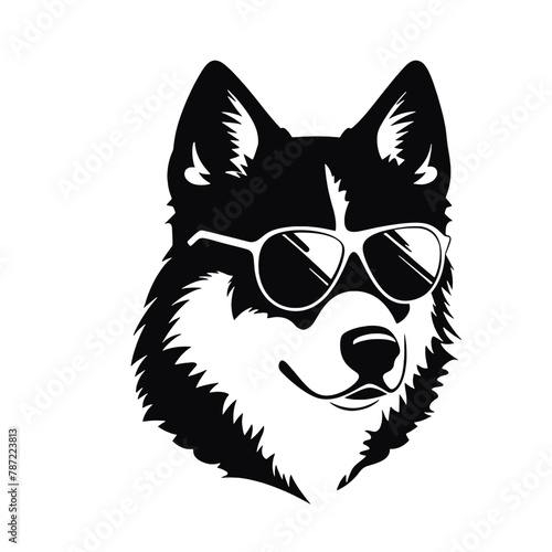 Husky dog silhouette