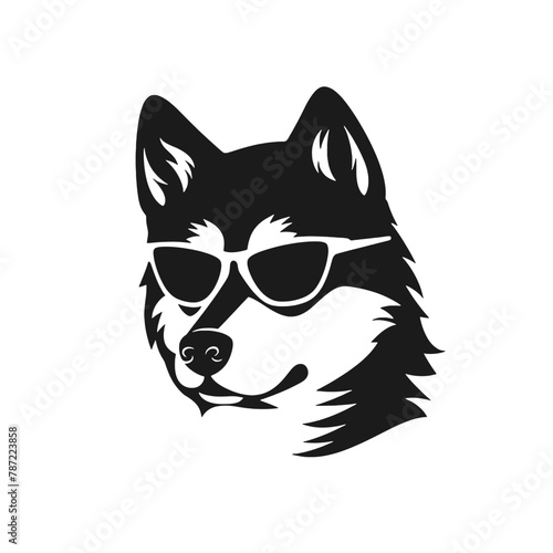 Husky dog silhouette