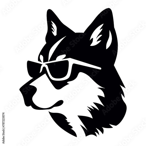 Husky dog silhouette