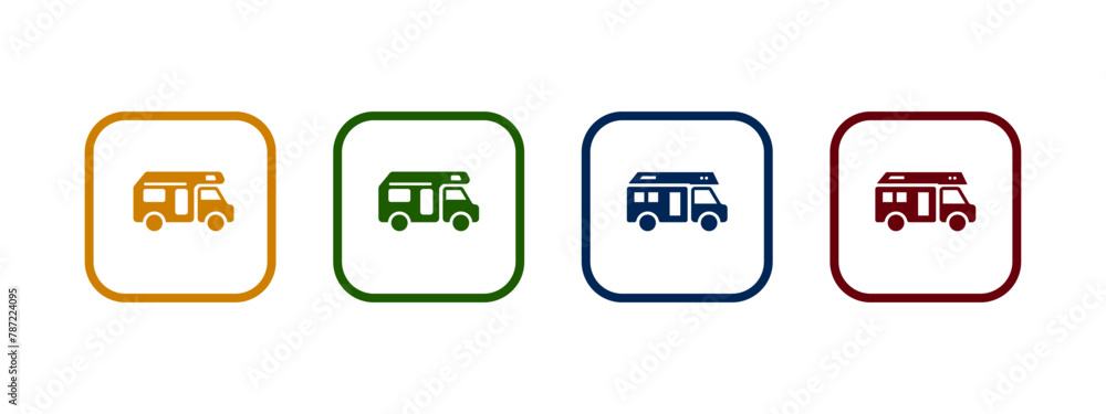 motor home icon vector illustration. vehicle camp icon concept.