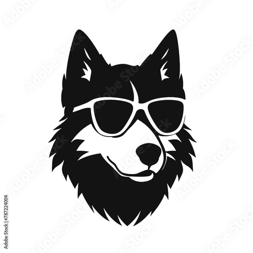 Husky dog silhouette