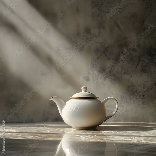 Teapot with natural appeal, minimalist vibe luminous backdrop, truetolife sharpness, clean, focused composition