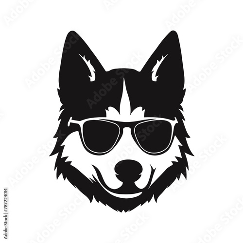 Husky dog silhouette