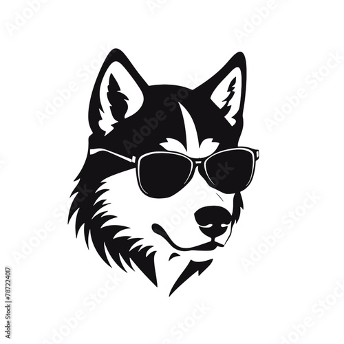 Husky dog silhouette