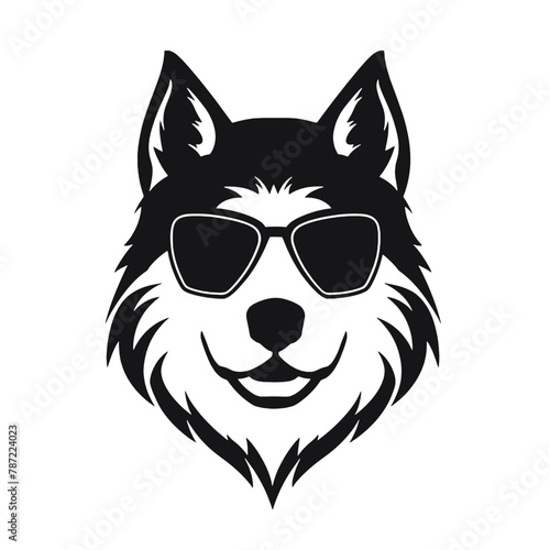 Husky dog silhouette