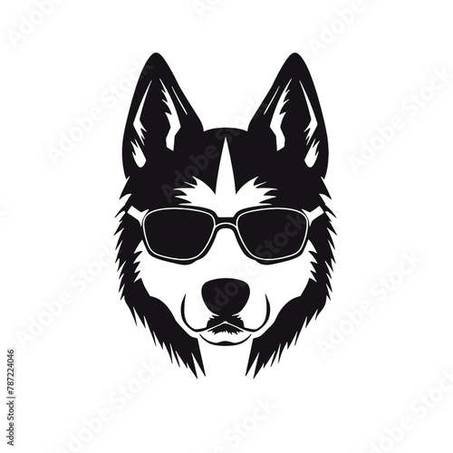 Husky dog silhouette