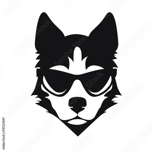Husky dog silhouette