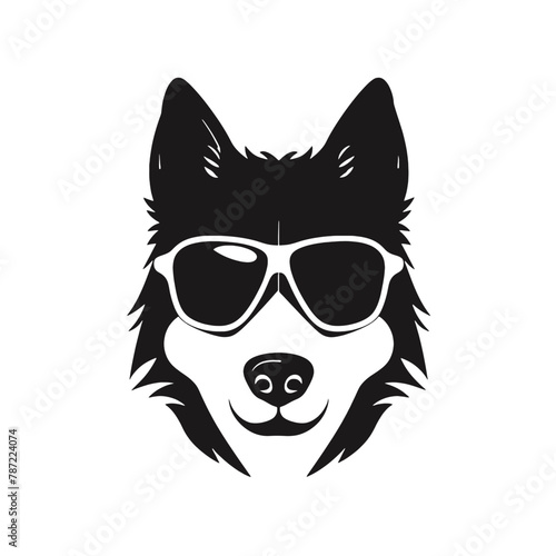 Husky dog silhouette