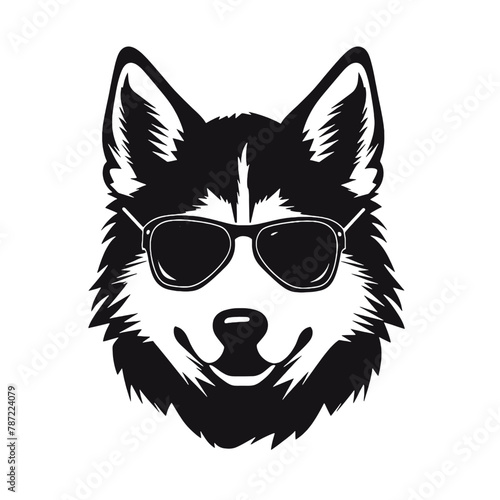 Husky dog silhouette