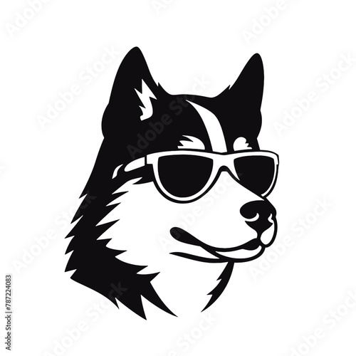 Husky dog silhouette