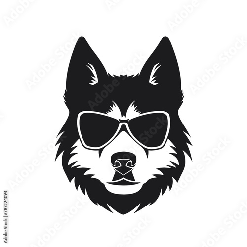 Husky dog silhouette