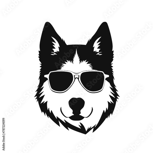 Husky dog silhouette