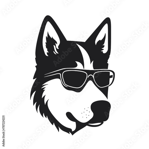 Husky dog silhouette