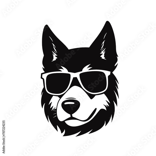 Husky dog silhouette