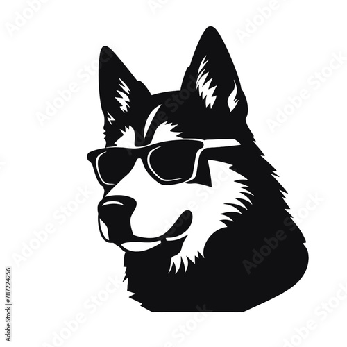 Husky dog silhouette