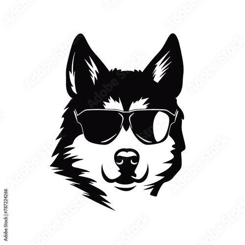 Husky dog silhouette