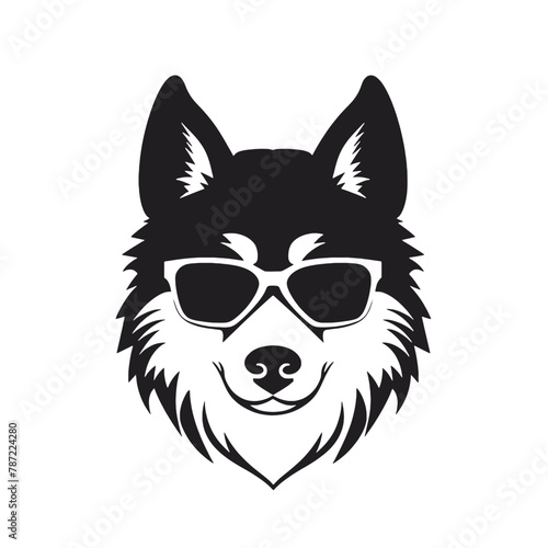 Husky dog silhouette