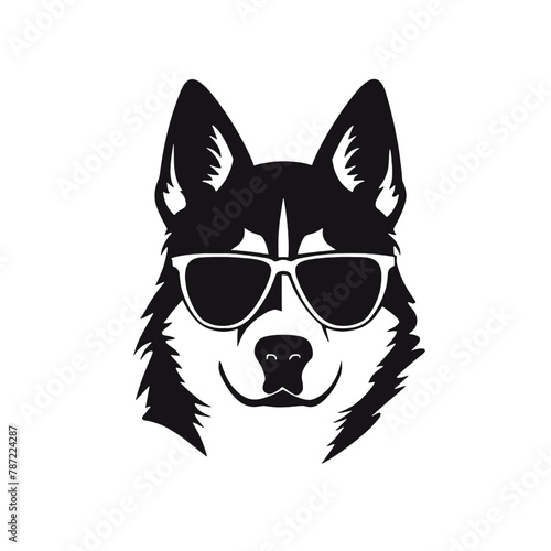 Husky dog silhouette