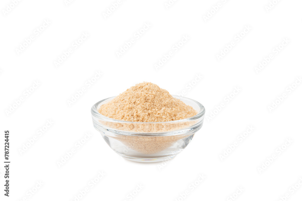 Cinnamon sugar isolated on white background. Homemade cinnamon sugar in a bowl on background. Brown sugar. Spice mixture for drinks and baking. Cinnamon sugar isolated on white background. Homemade cinnamon sugar in a bowl on background. Brown sugar. Spice mixture for drinks and baking.