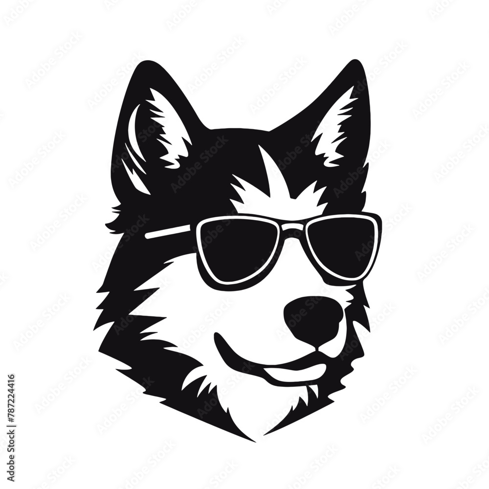 Husky dog silhouette vector Husky dog silhouette vector