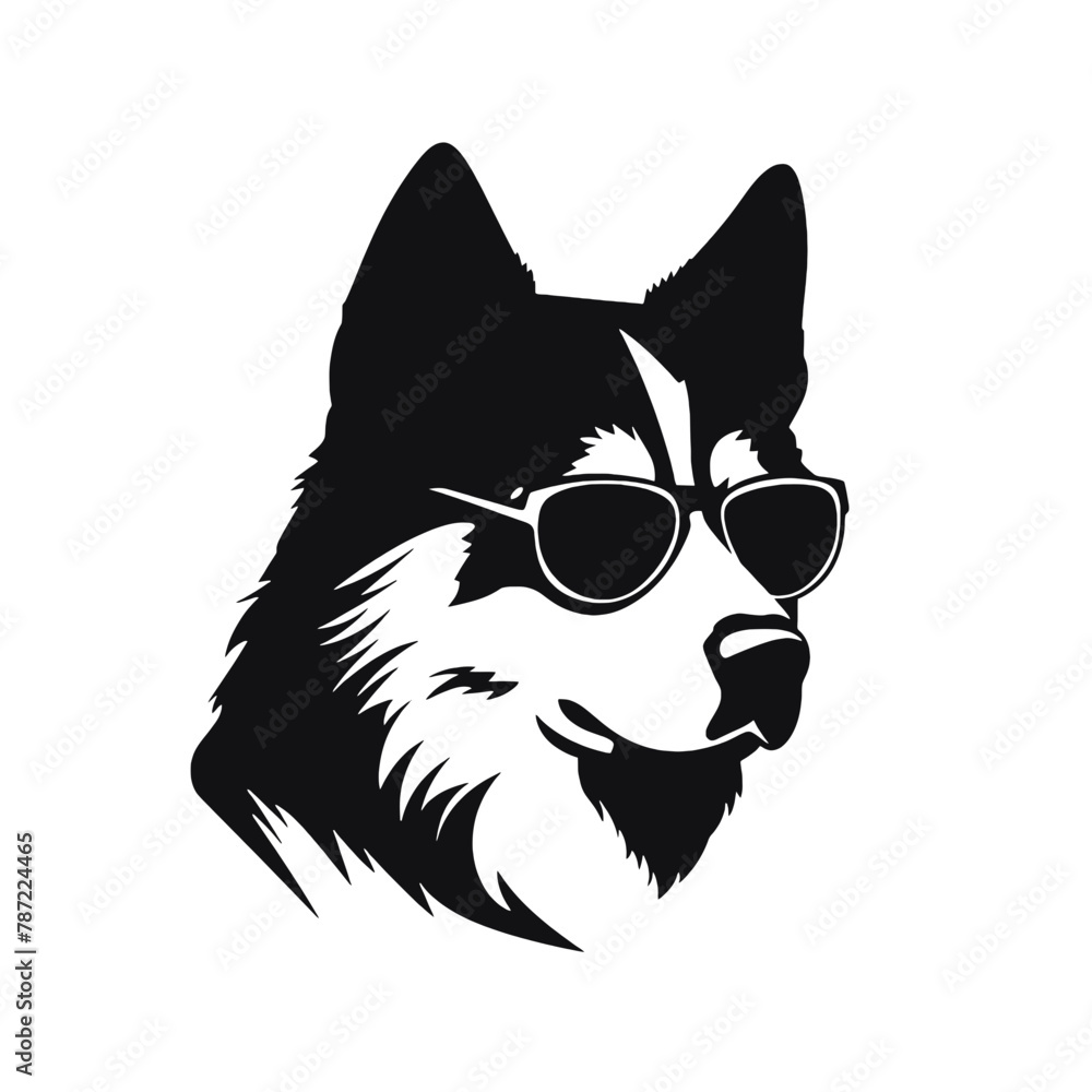 Husky dog silhouette vector Husky dog silhouette vector