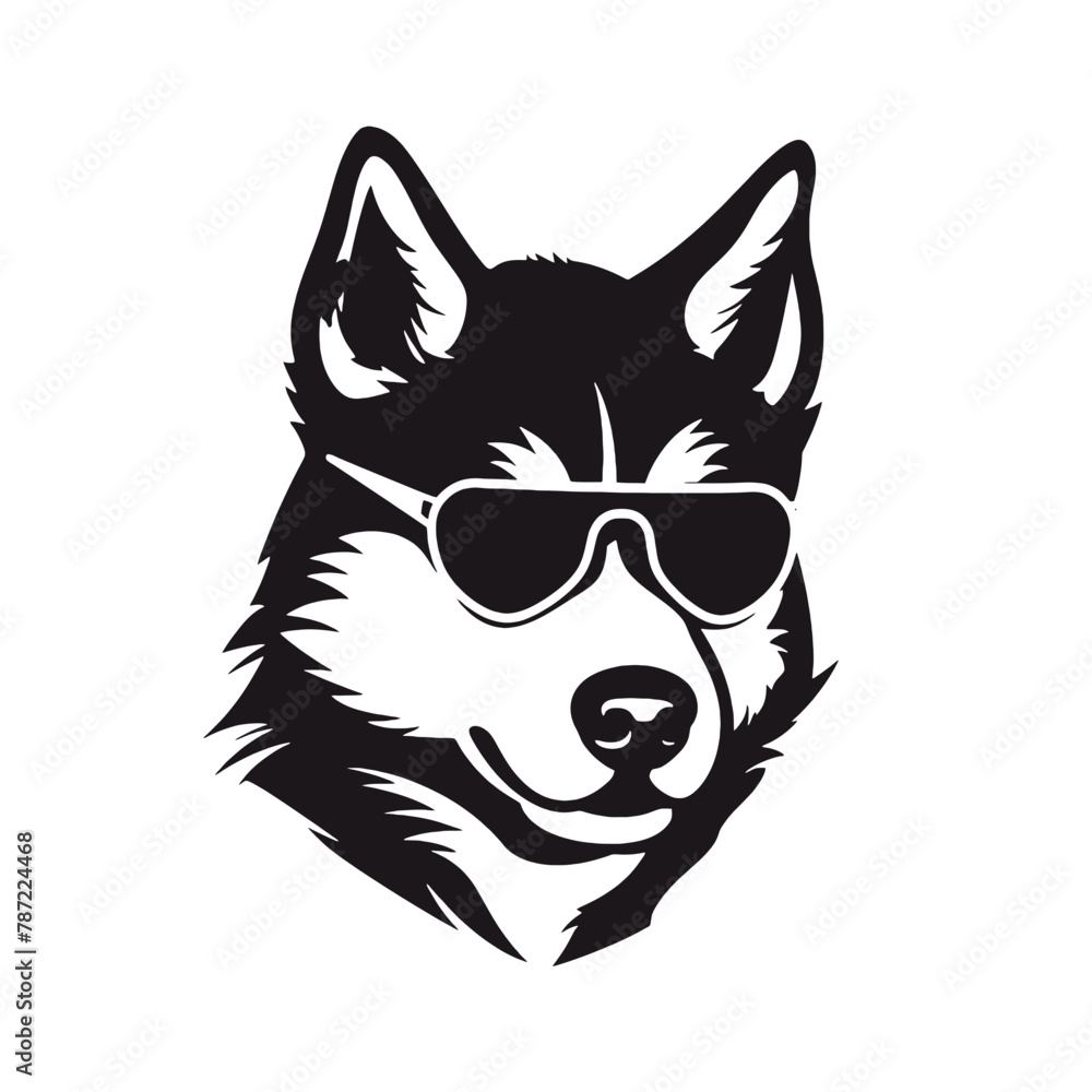 Husky dog silhouette vector Husky dog silhouette vector