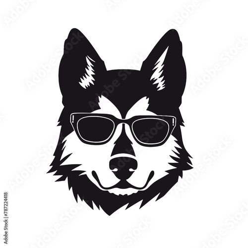 Husky dog silhouette vector  