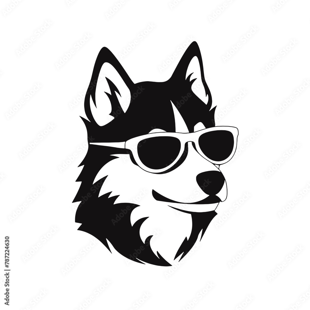 Husky dog silhouette vector Husky dog silhouette vector