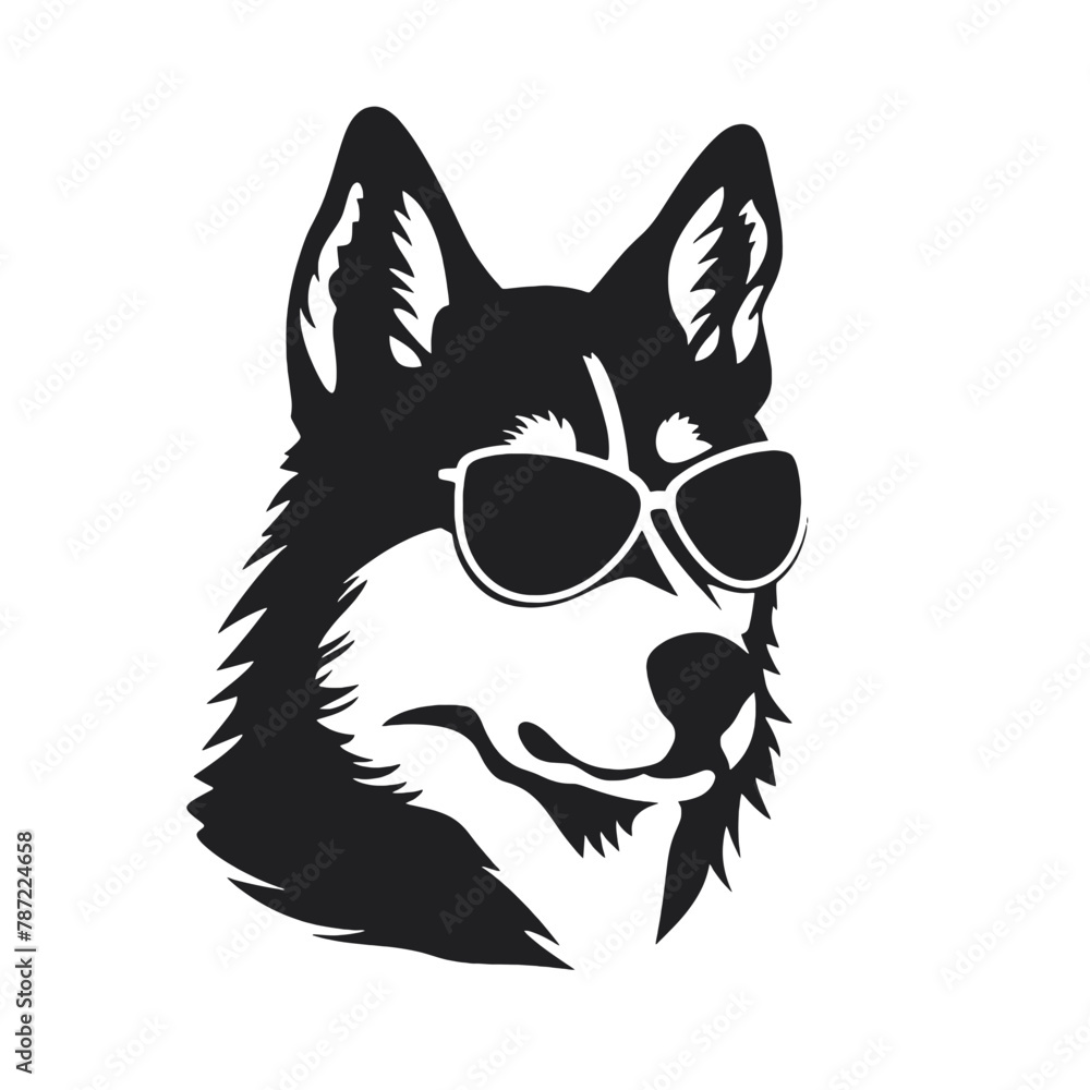 Husky dog silhouette vector Husky dog silhouette vector